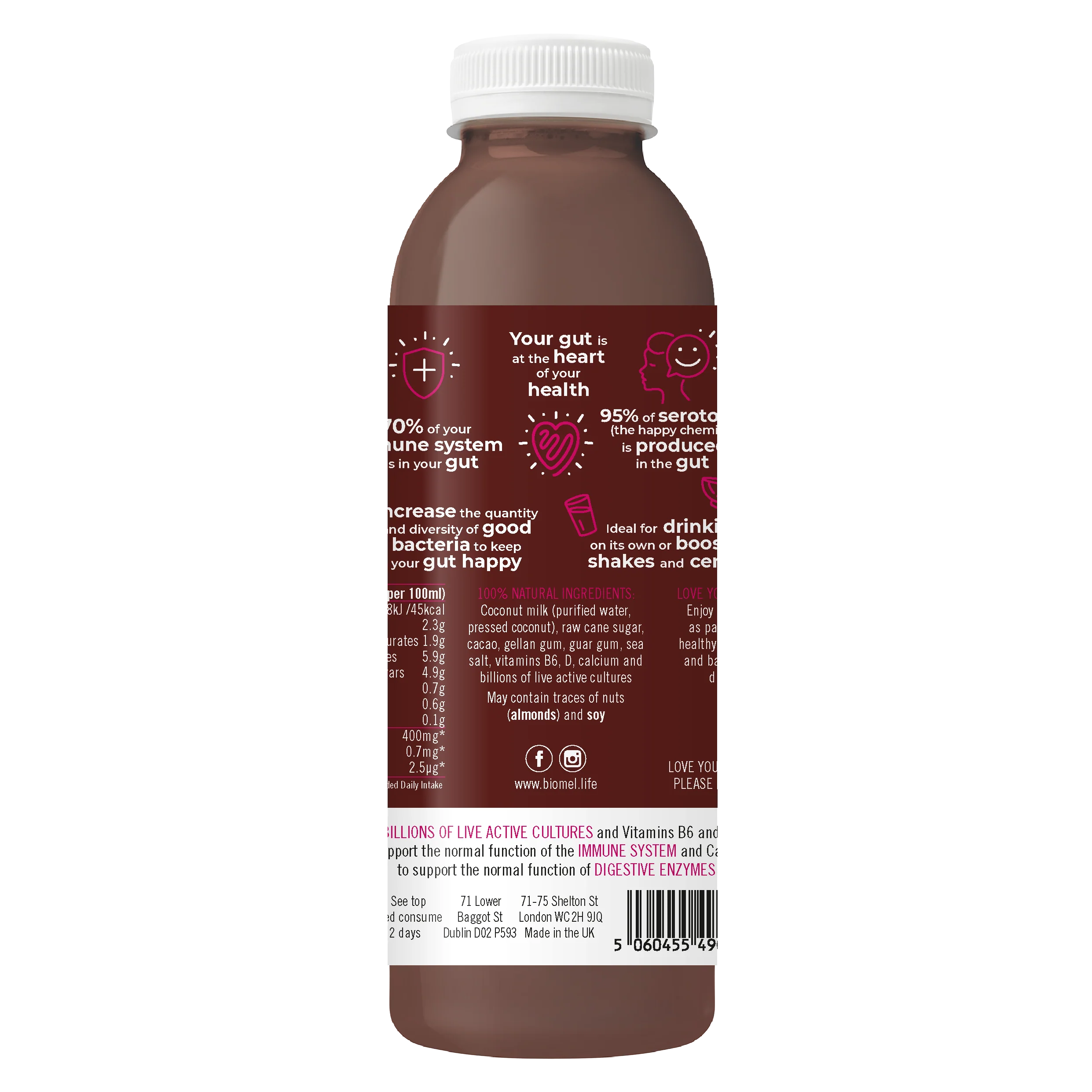 Biomel Dairy-Free Gut Health Drinks Mixed Flavours (9 Bottles x 510ml @ £3.60 each) - Image 4